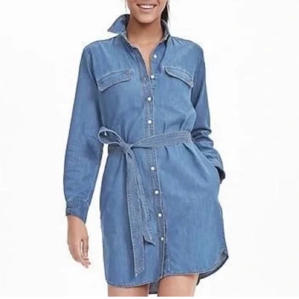 Banana Republic | Chambray Jean Shirt Dress (linen blend), NWT